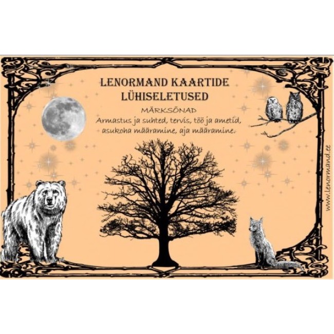 Lenormand kaartide lühiseletuste raamat