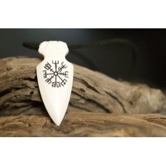 Vegvisir pendant - handcrafted from bone
