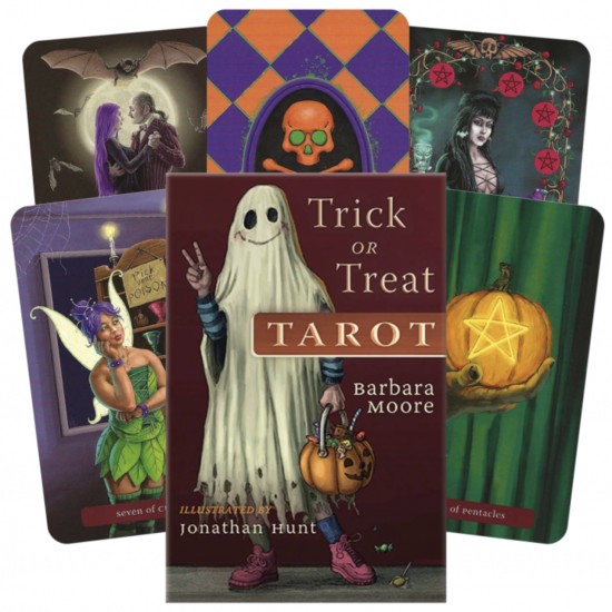 Trick Or Treat Tarot - Barbara Moore, Jonathan Hunt - komplekt suuure raamatuga