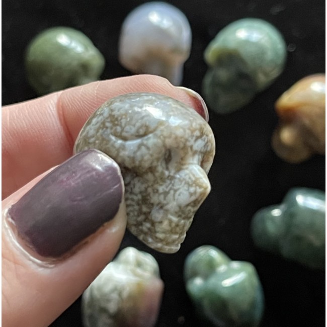 Mini kristallpealuu XXS - ookeani jaspis