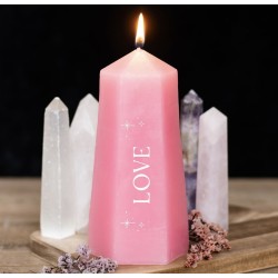 Armastuse kristalliküünal roosa kvartsi toorkiviga