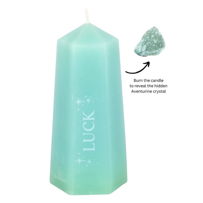 Õnne kristalliküünal rohelise aventuriini toorkiviga