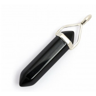 DT Point Pendant - Obsidian In Sterling Silver Setting